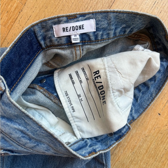 RE/DONE Stove Pipe straight leg jeans in cool blue size 23 - Picture 9 of 10